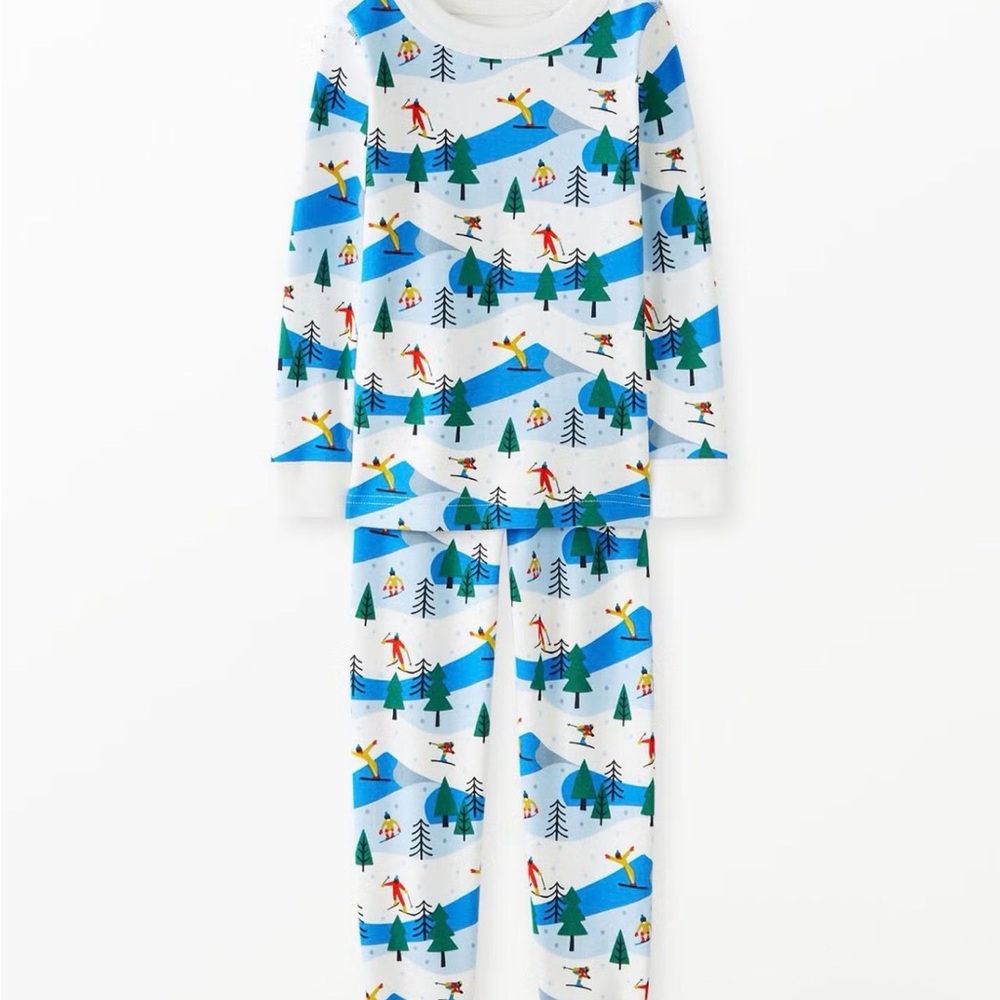 Hanna Andersson Blue Ski Adventure Pajama Set